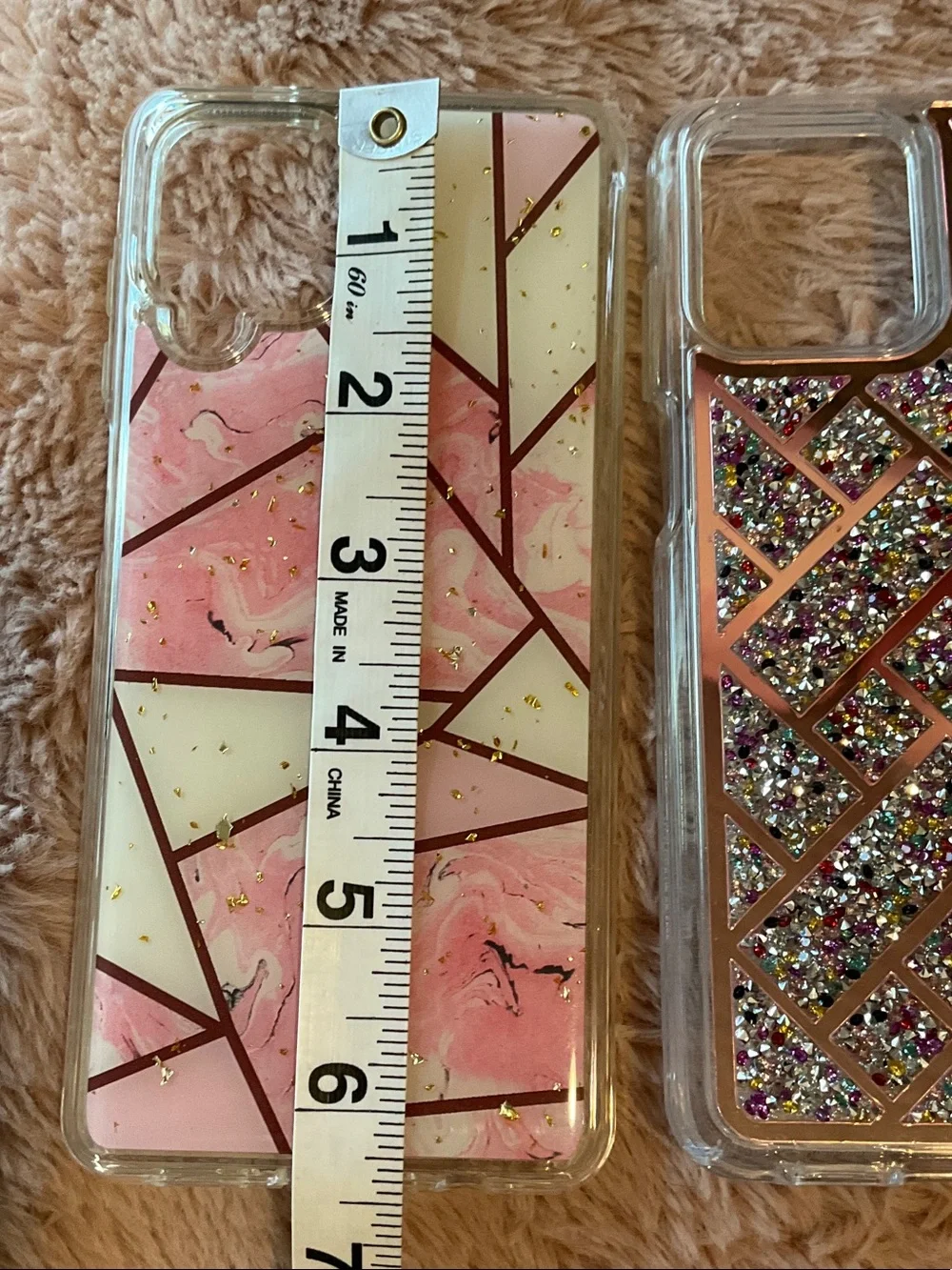 Pink Floral and Geometric Glitter Phone Case Trio - Pink Phone Cases
